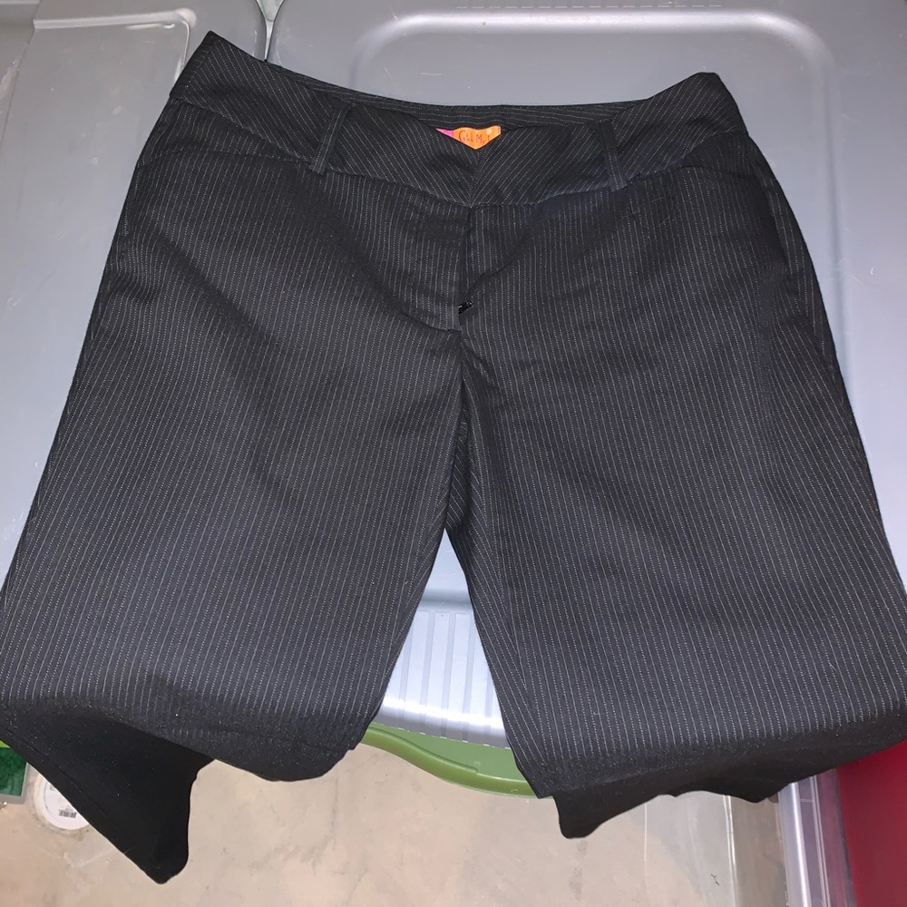 Black striped dress pants